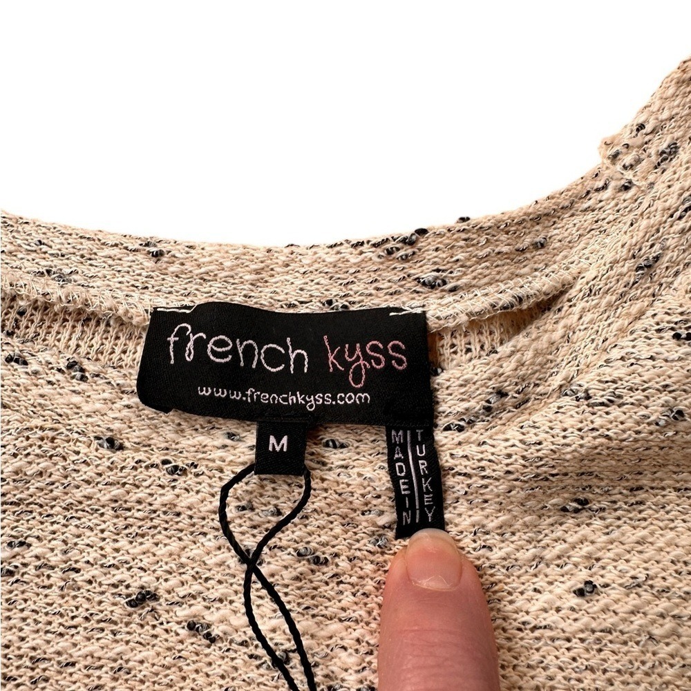 French Kyss Speckled Cream Sweater Womens M NWT - Picture 4 of 5